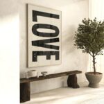 Poster LOVE beige von Huisjevansanne