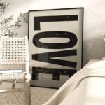 Poster LOVE beige von Huisjevansanne