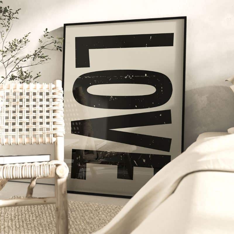 Poster LOVE beige von Huisjevansanne