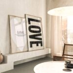 Poster LOVE beige von Huisjevansanne