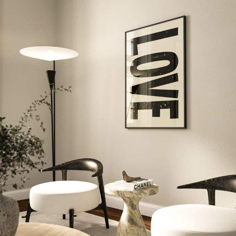 Poster LOVE beige von Huisjevansanne