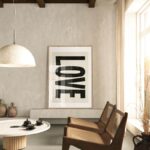 Poster LOVE beige von Huisjevansanne