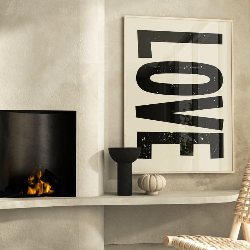 Poster LOVE beige von Huisjevansanne