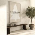 Weihnachtsposter Oh Tannenbaum beige/schwarz für Weihnachten