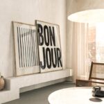 Poster STRIPES beige von Huisjevansanne