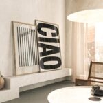 Poster STRIPES beige von Huisjevansanne