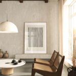 Poster STRIPES beige von Huisjevansanne