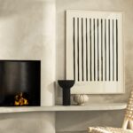 Poster STRIPES beige von Huisjevansanne