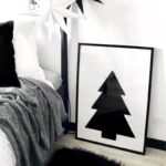 Poster schwarzer Weihnachtsbaum