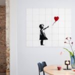 IXXI Wandbild von Banksy Girl with balloon 100x100 cm