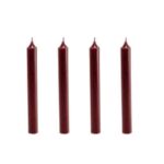 4er Set Dinnerkerzen 19,5cm x 2,1 cm in den Farben black, dark grey, steel grey, olive und rot.