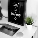 Poster schwarz weiß mit Aufdruck c'est la fucking vie, Maße 70x50 cm