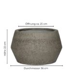 Pflanztopf Harley grau von Pottery Pots, für den Innen- und Außenbereich, Höhe 22 cm, Durchmesser 36 cm