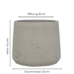Pflanztopf Patt XL beige-hellgrau von Pottery Pots, Höhe 19,5 cm, Durchmesser 23 cm , für den Innen- und Außenbereich