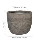 Pflanztopf Russell S von Pottery Pots, grau, Steinoptik, Höhe 29 cm, Durchmesser 34,5 cm