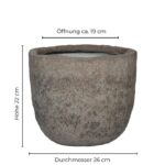 Pflanztopf Russell XS von Pottery Pots, grau, Steinoptik