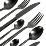schwarzes Besteck Pure von Serax 24-teilig