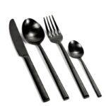 schwarzes Besteck Pure von Serax 24-teilig