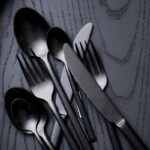 schwarzes Besteck Pure von Serax 24-teilig