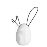 Osterhase Linn, in zwei Größen, weiß, Keramik mit Metallohren