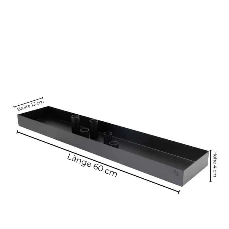 schwarzer Kerzenständer Sund aus Metall mit magnetischen Kerzenhalter von Storefactory