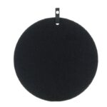 Pinnwand, Memoboard schwarz rund 60 cm, Oberfläche Wolle