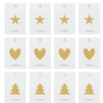 Geschenkanhänger Glitr von House Doctor, weiß/gold 12 Set