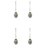 Weihnachtsschmuck Cone von House Doctor, Ornamente im 4er Set, Antik-Silber