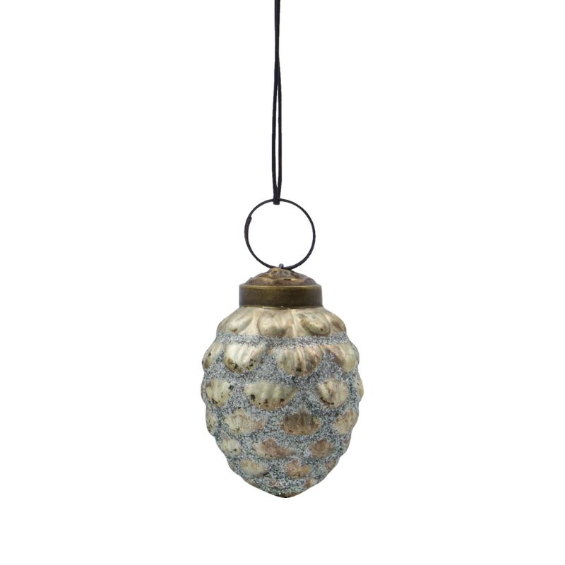 Weihnachtsschmuck Cone von House Doctor, Ornamente im 4er Set, Antik-Silber