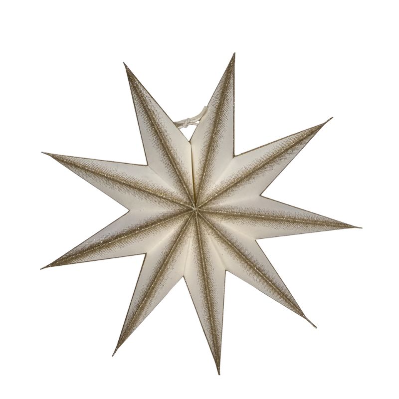 Papierstern 30 cm weiß|champagner