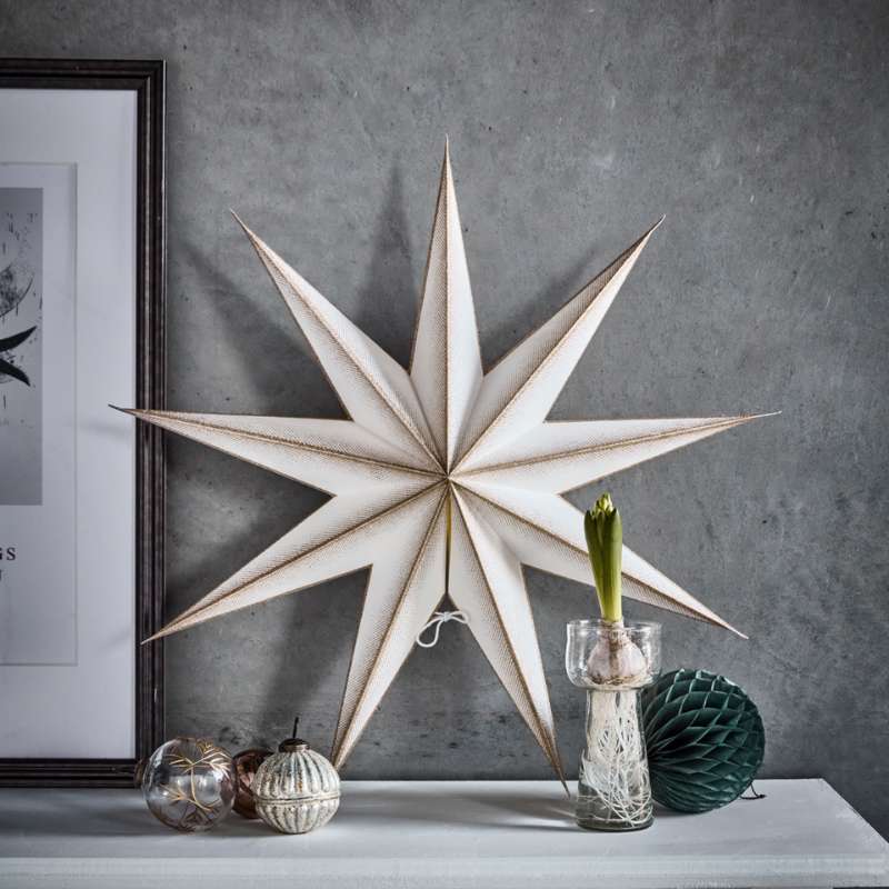 Papierstern 60 cm weiß|champagner