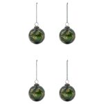 Weihnachtsanhänger Leaf von House Doctor, grün und gold im 4er Set