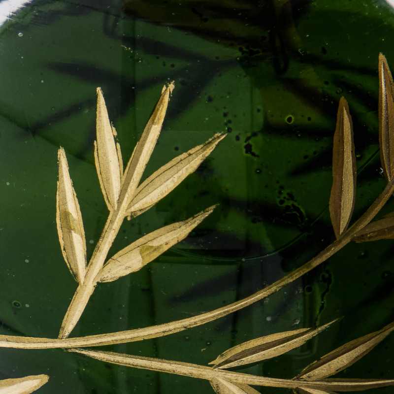 Weihnachtsanhänger Leaf von House Doctor, grün und gold im 4er Set