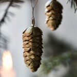 Weihnachtszapfen Cone von House Doctor, gold, 2er Set