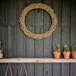 Rattan-Kranz in drei Größen, aus Kubu Grey Rattan, zum Aufhängen
