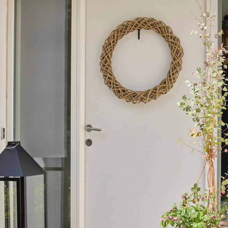 Rattan-Kranz in drei Größen, aus Kubu Grey Rattan, zum Aufhängen