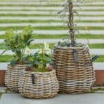 A2 Living Rattan-Korb Blumentopf 'Pear" für Drinnen und Draußen, Höhe 18 cm, Durchmesser 24 cm