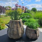A2 Living Rattan-Korb Blumentopf 'Pear" für Drinnen und Draußen, Höhe 18 cm, Durchmesser 24 cm