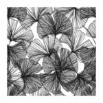 Papierservietten Ginko schwarz weiß, 3-lagig, 20 Stück