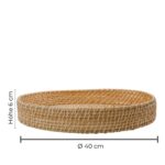 Rundes Tablett von House Doctor, Durchmesser 40 cm, Höhe 6 cm, Rattan