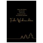 Karten für Weihnachten, DIN A6, schwarz/gold mit weihnachtlichen Motiven