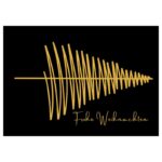 Karten für Weihnachten, DIN A6, schwarz/gold mit weihnachtlichen Motiven