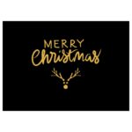 Karten für Weihnachten, DIN A6, schwarz/gold mit weihnachtlichen Motiven