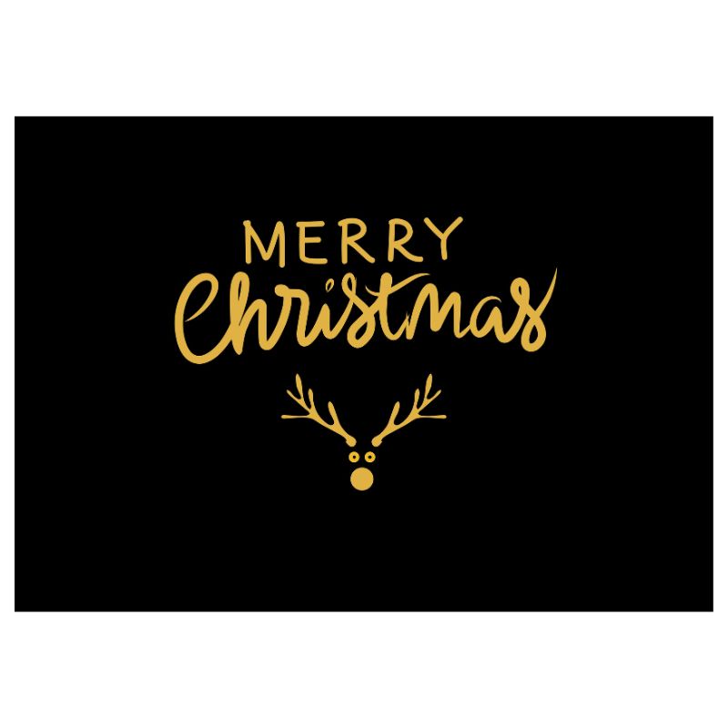 Karten für Weihnachten, DIN A6, schwarz/gold mit weihnachtlichen Motiven