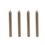 4er Set Dinnerkerzen 19,5cm x 2,1 cm in den Farben black, dark grey, steel grey, olive, rot und taupe