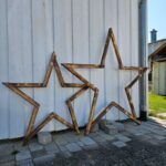 Holzstern in zwei Größen, zusammenklappbar, braun