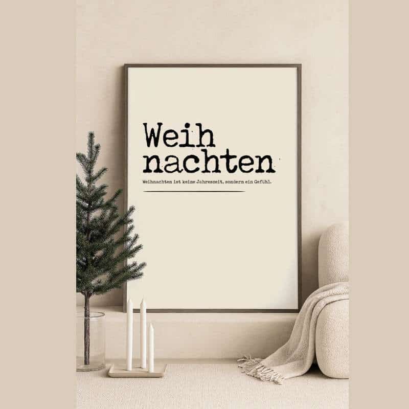 Weihnachtsposter ‘Weihnachten ist ein Gefühl’ in 2 Größen