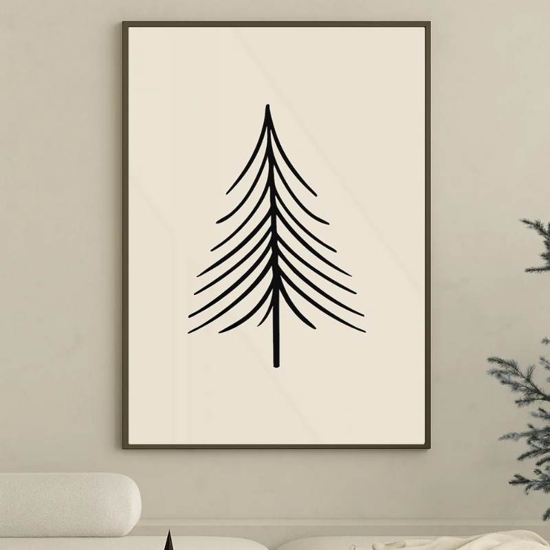 Weihnachtsposter ‘XMAS Tree’ beige in 2 Größen