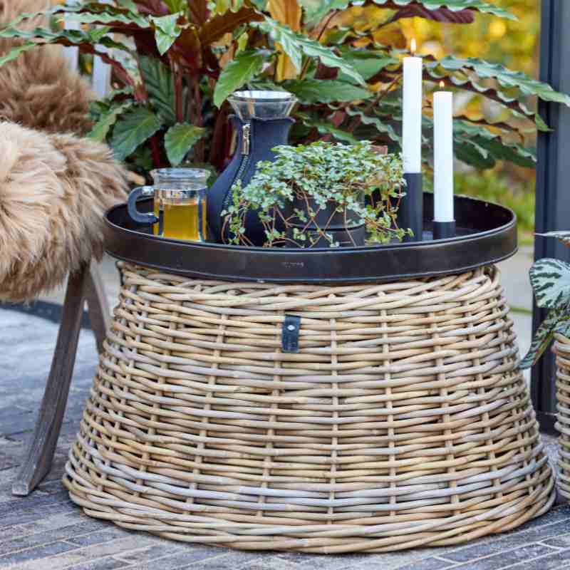 A2 Living Abdeckung für Christbaumständer, Kubu Rattan, Höhe 30 cm, Durchmesser 45-60