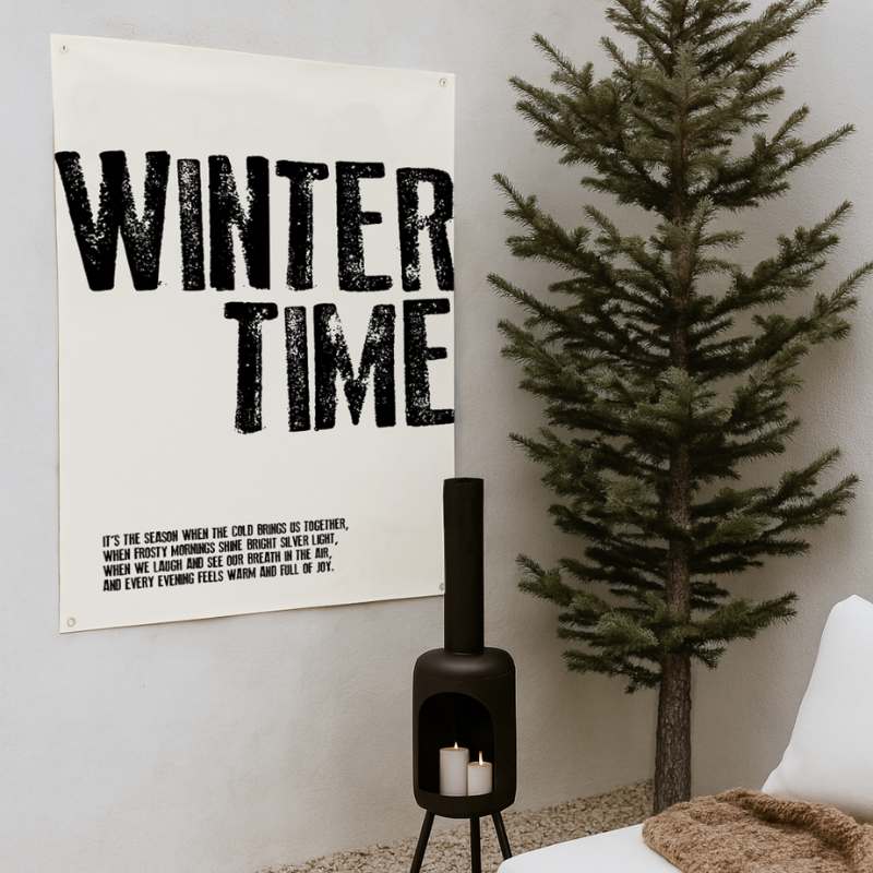 Gartenposter WINTER TIME für Indoor und Outdoor, wetterfest 70x100 cm